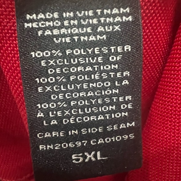 NWT- 🇺🇸 Dickies Red Men’s Collared Polo Pull Over Size 5X - Picture 2 of 8